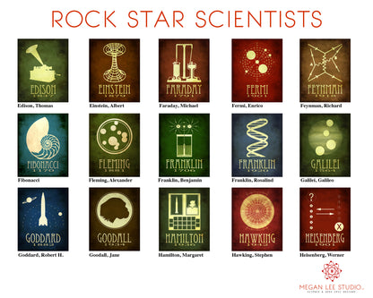 Science Stickers, Magnets, or Postcards - Custom Pack of 10