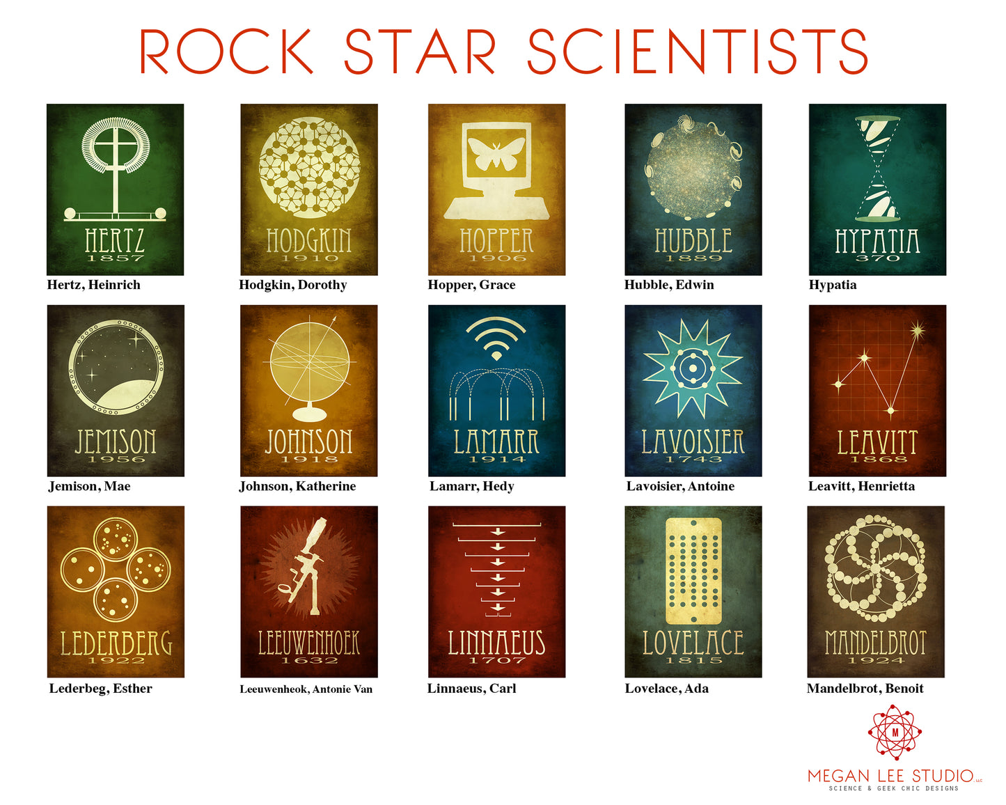 Science Stickers, Magnets, or Postcards - Custom Pack of 10