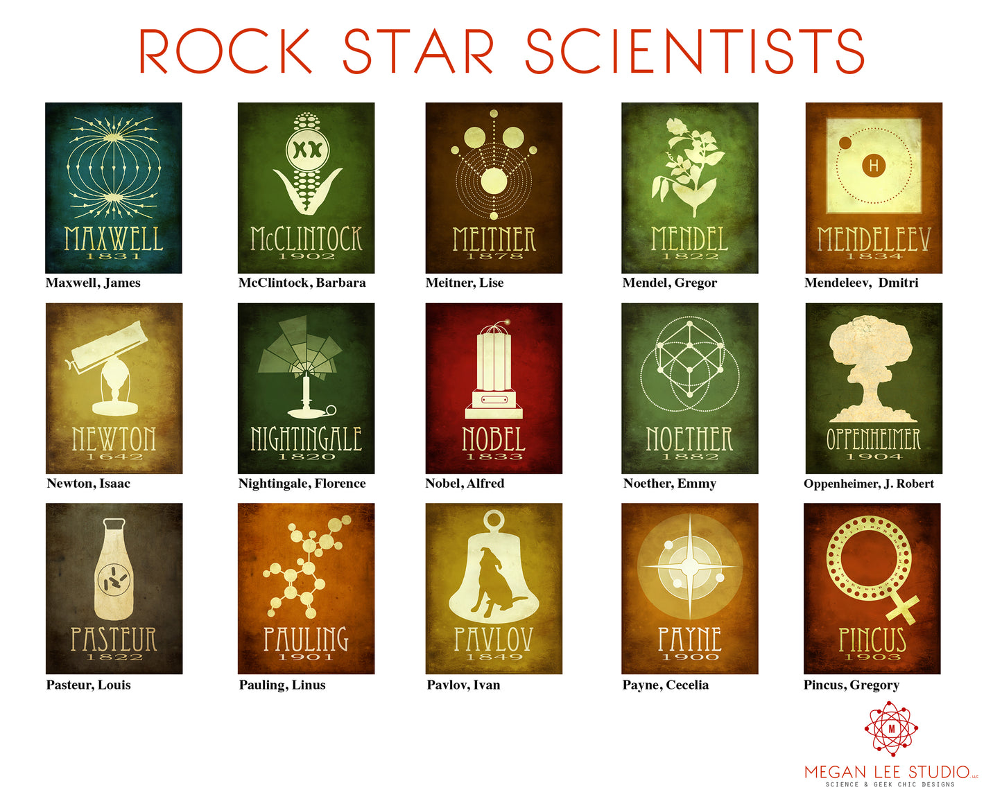 Science Stickers, Magnets, or Postcards - Custom Pack of 10