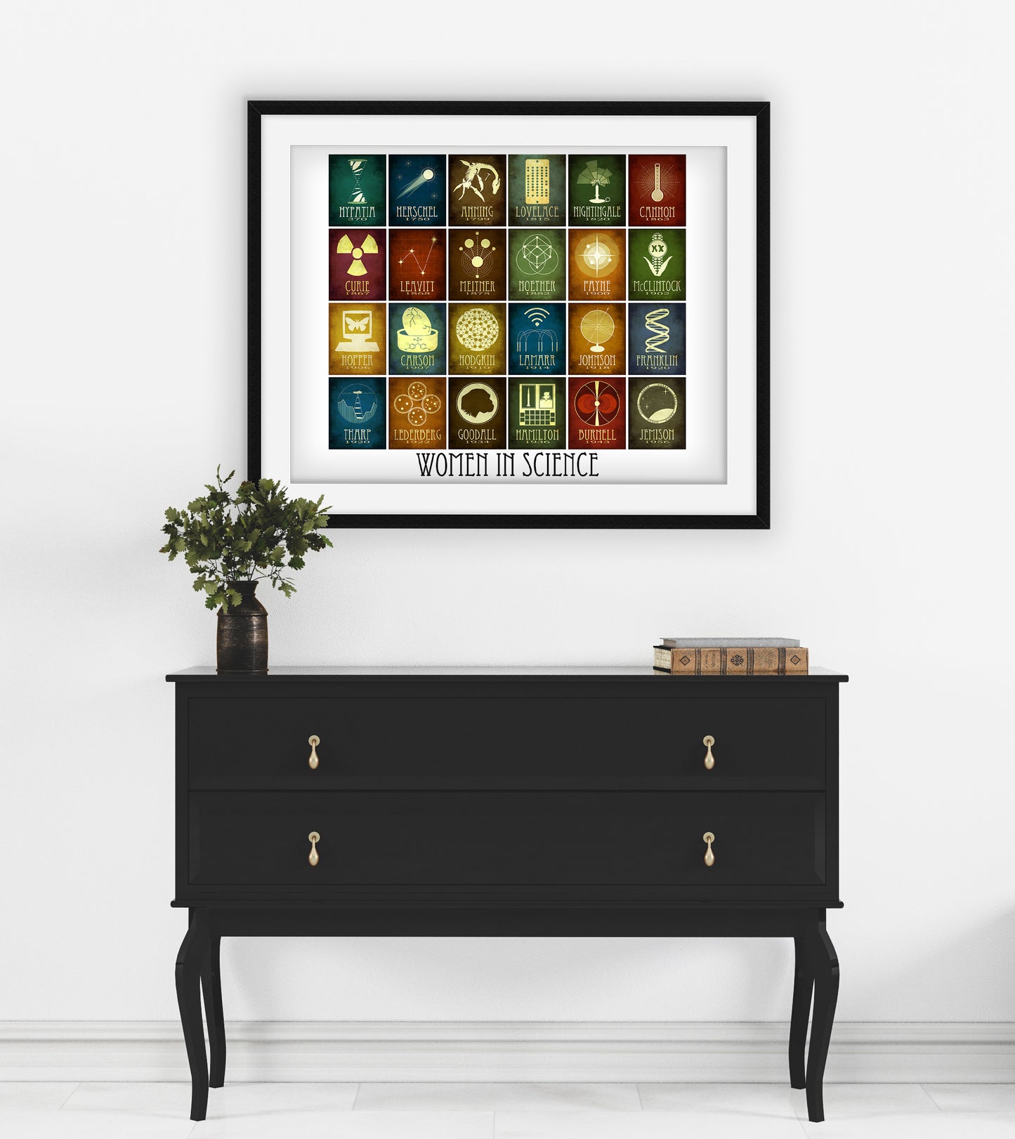 24 Women in Science Art Print, Inspirational STEM Classroom Poster