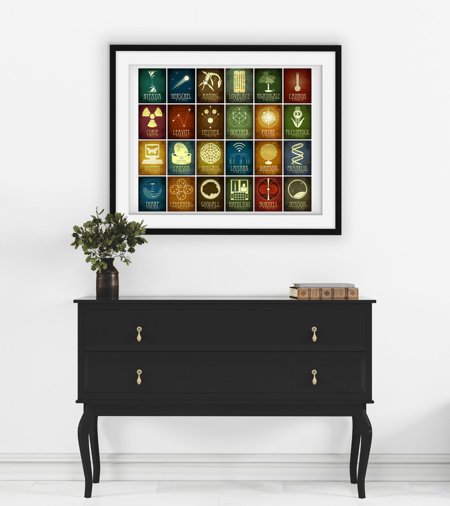 24 Women in Science Art Print, Inspirational STEM Classroom Poster