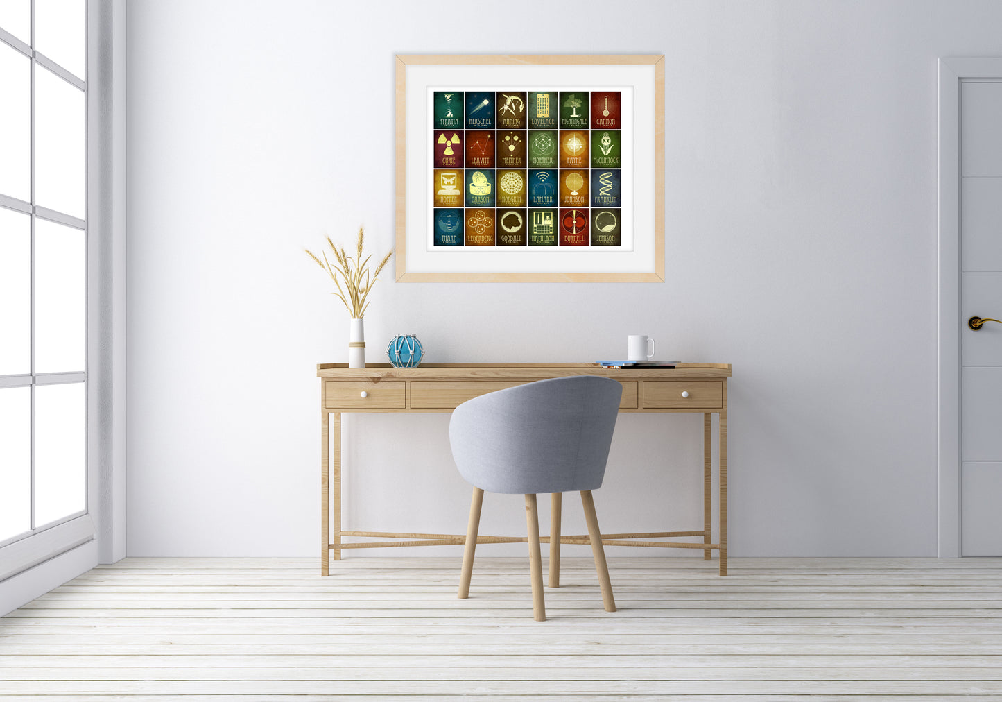 24 Women in Science Art Print, Inspirational STEM Classroom Poster