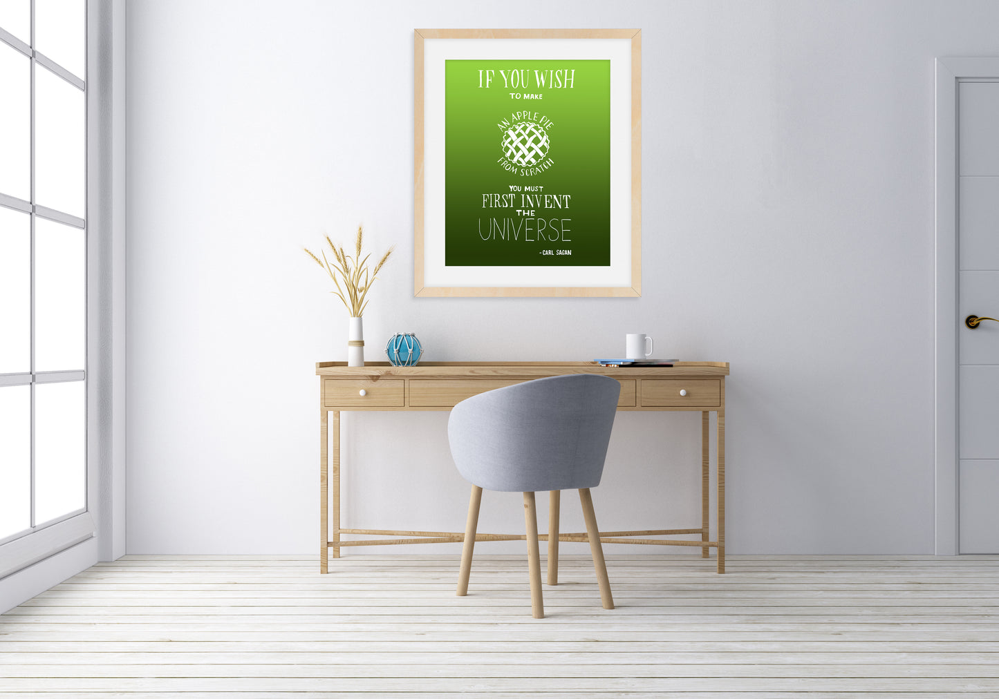 Carl Sagan Apple Pie Quote Art Print, Astronomy and Space Decor