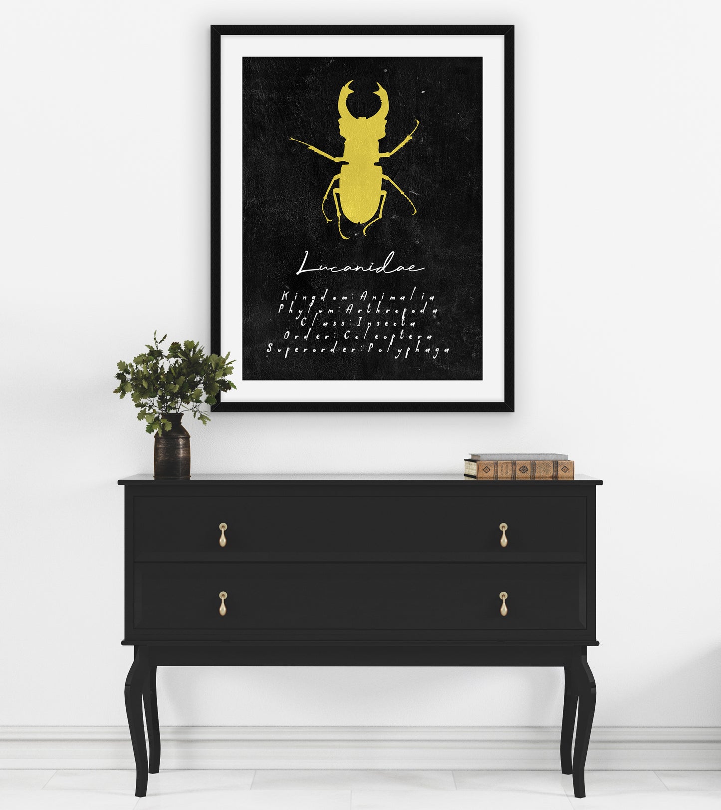 Stagle Beetle Insect Art Print, Entomology Decor for Bug Lovers