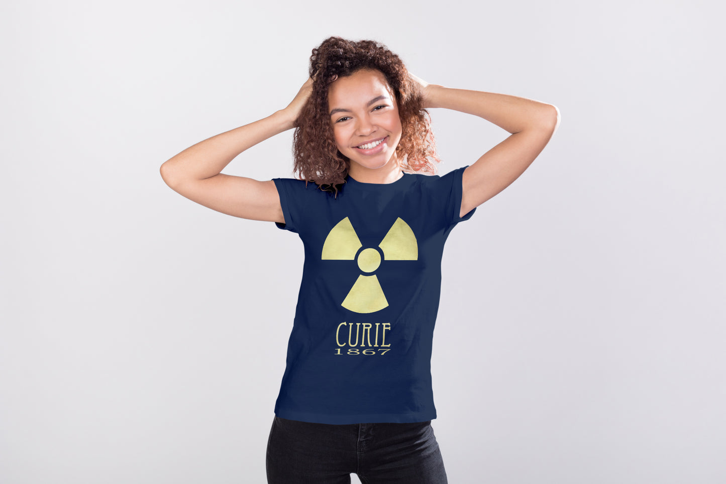 Curie Radiation T-shirt, Marie Curie Chemistry and Physics Graphic Tee Shirt