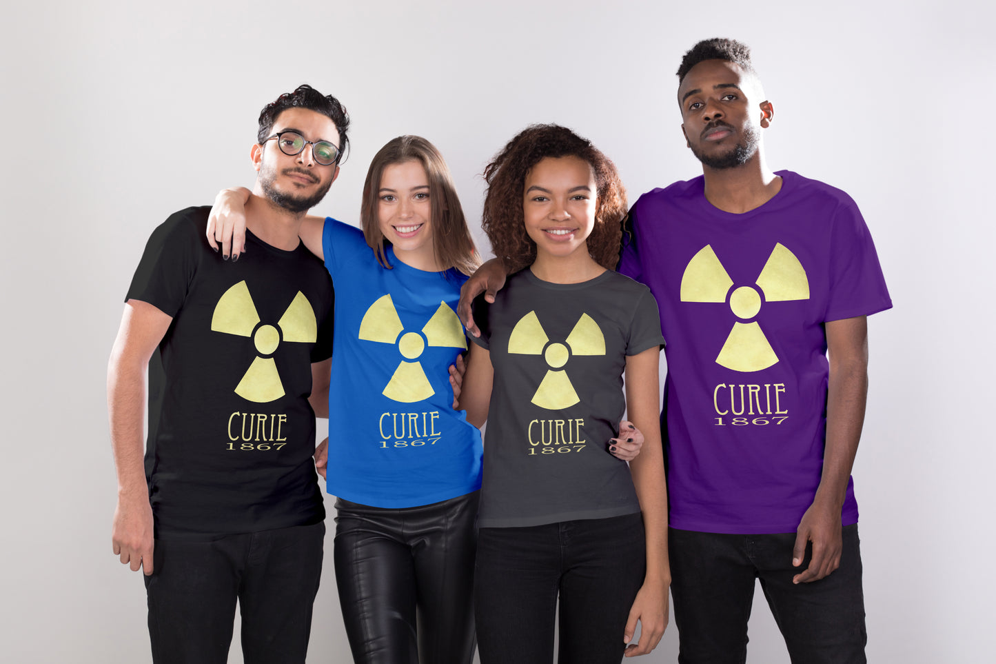 Curie Radiation T-shirt, Marie Curie Chemistry and Physics Graphic Tee Shirt