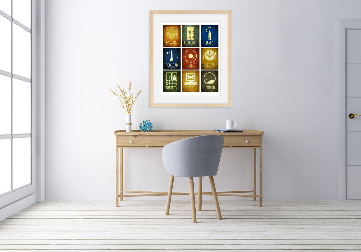 Engineering Art Print, Nine Engineers in History
