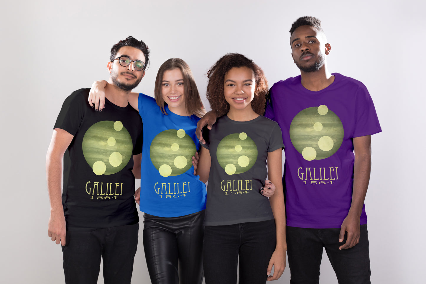 Galileo Astronomy T-shirt, Jupiter and Moons Graphic Tee