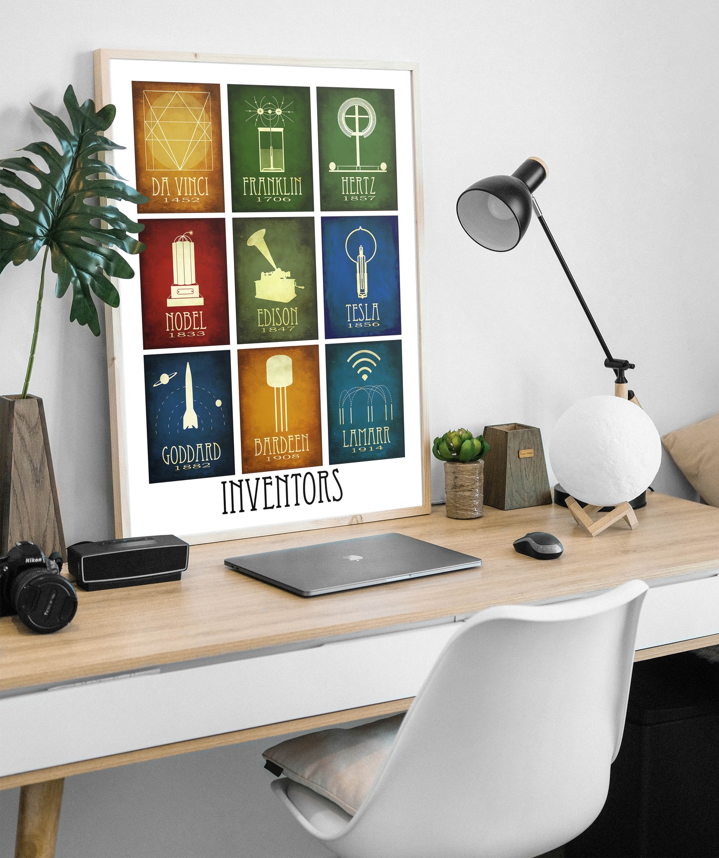 Inventors in History Mosaic Art Print