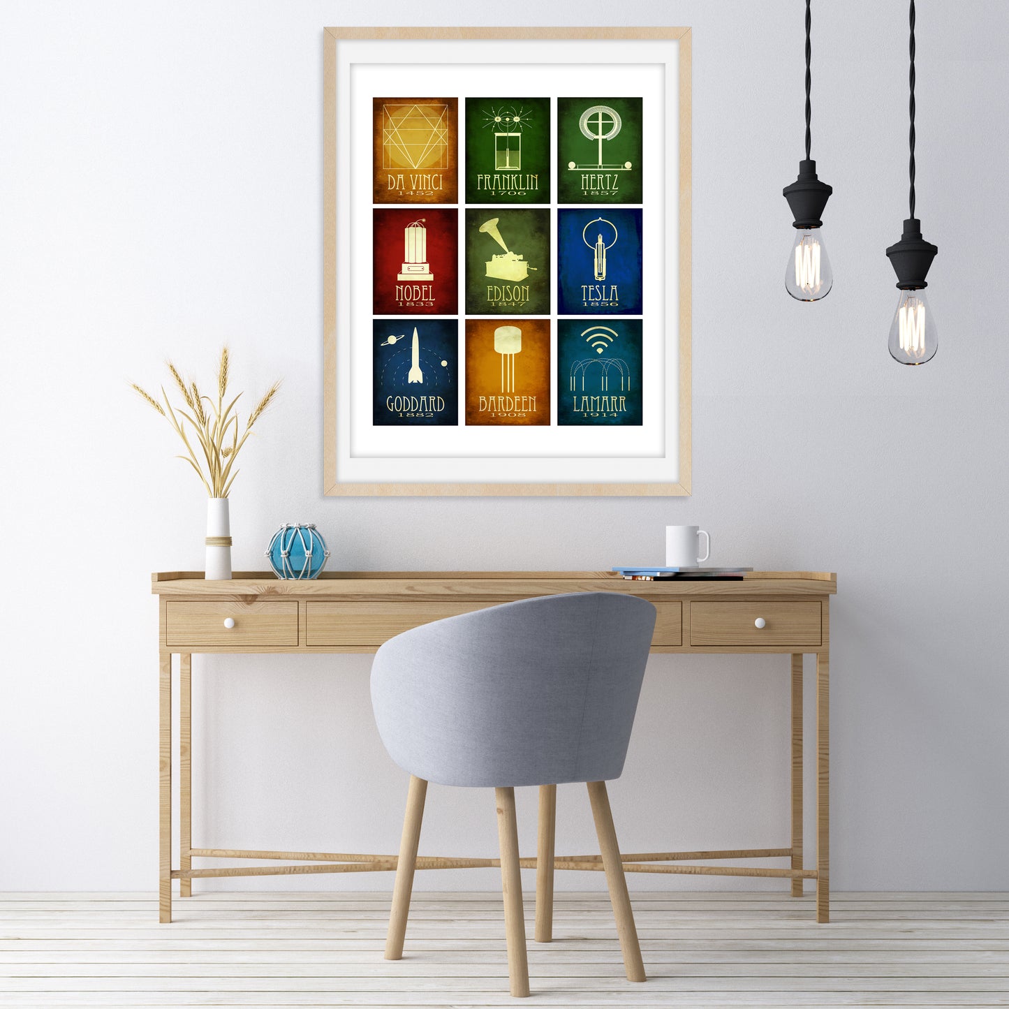 Inventors in History Mosaic Art Print