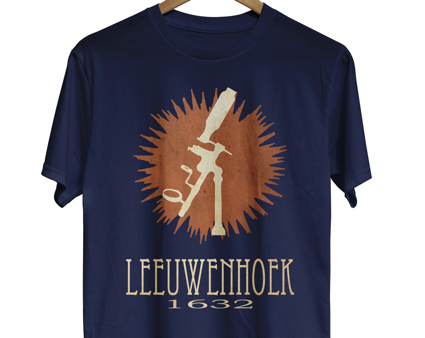 Leeuwenhoek Microbiology T-shirt, Microscope and Bacteria Graphic Tee