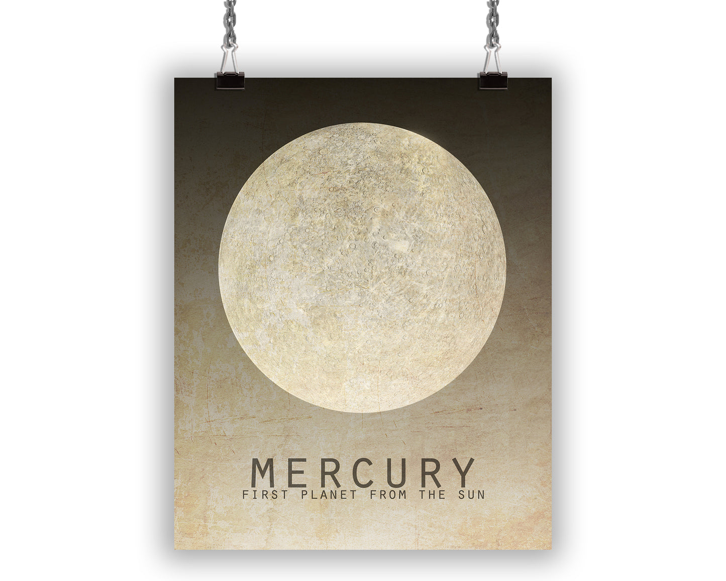 Mercury Planet Art Print, Solar System and Outer Space Decor