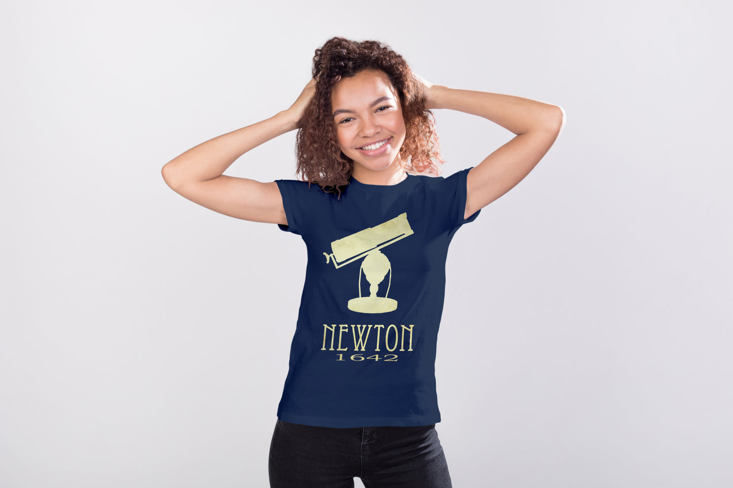 Newton Astronomy T-shirt, Reflecting Telescope Science Graphic Tee