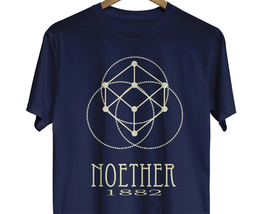 Emmy Noether math t-shirt with symmetry design