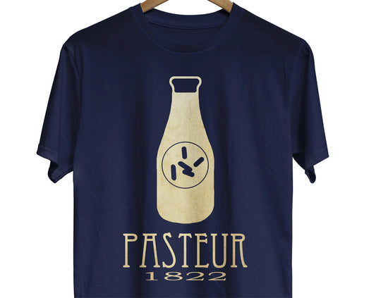 Louis Pastuer science t-shirt with pasteurization design for a microbiologist or chemistry teacher