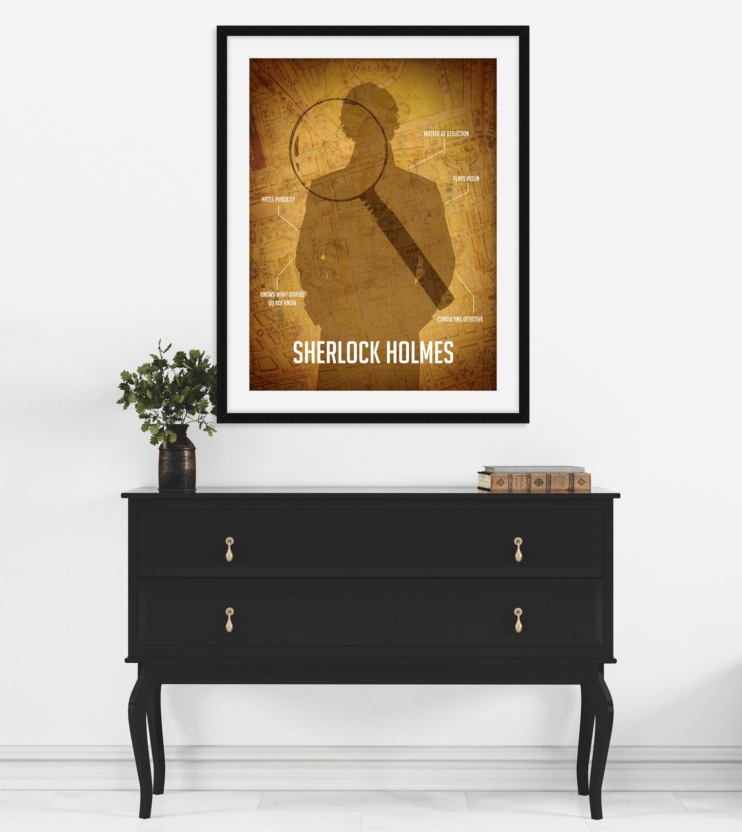 Sherlock Holmes Art Print, Bookworm Gift and Library Decor