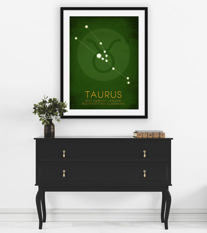 Taurus Zodiac Star Constellation Art Print