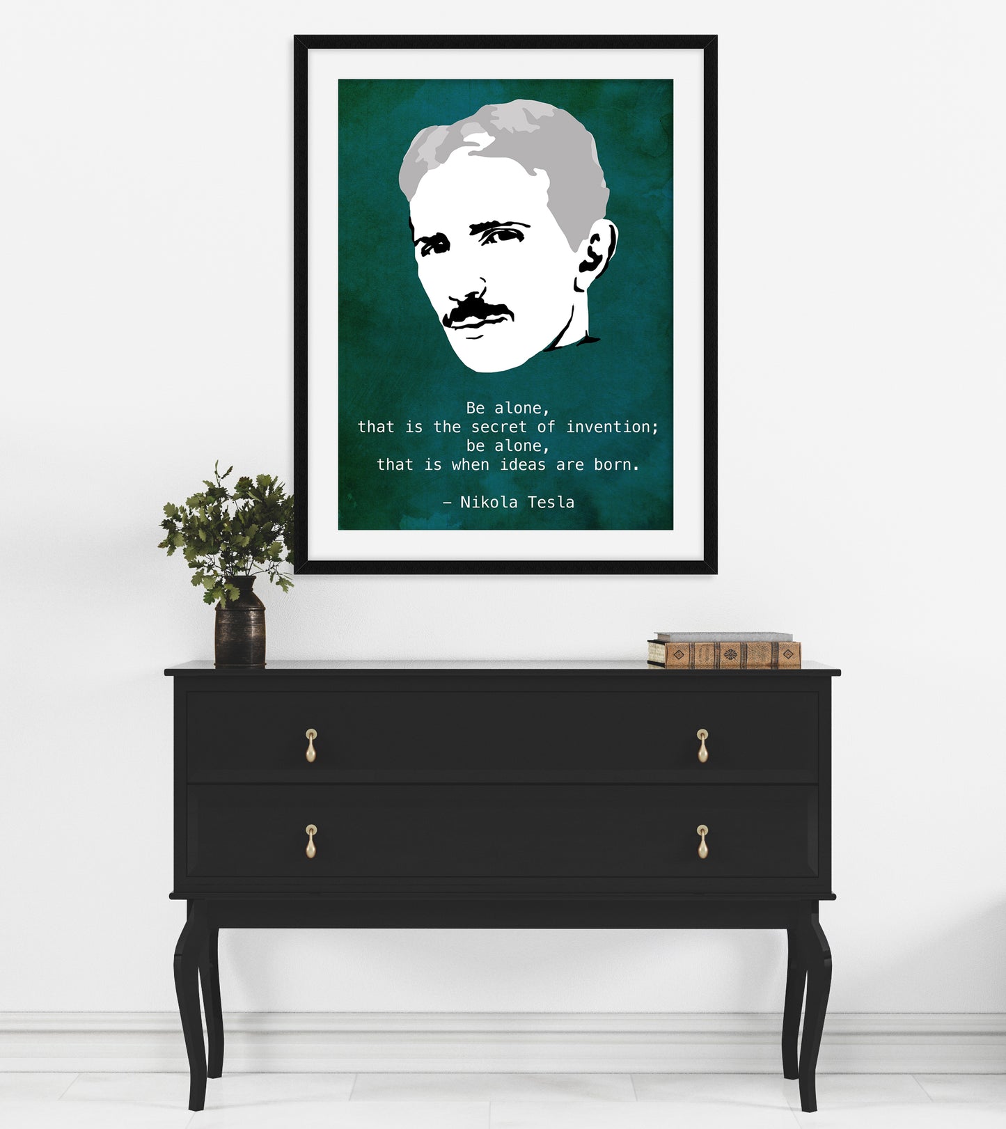 Nikola Tesla Introvert Quote Art Print, Inventor and Engineering Decor