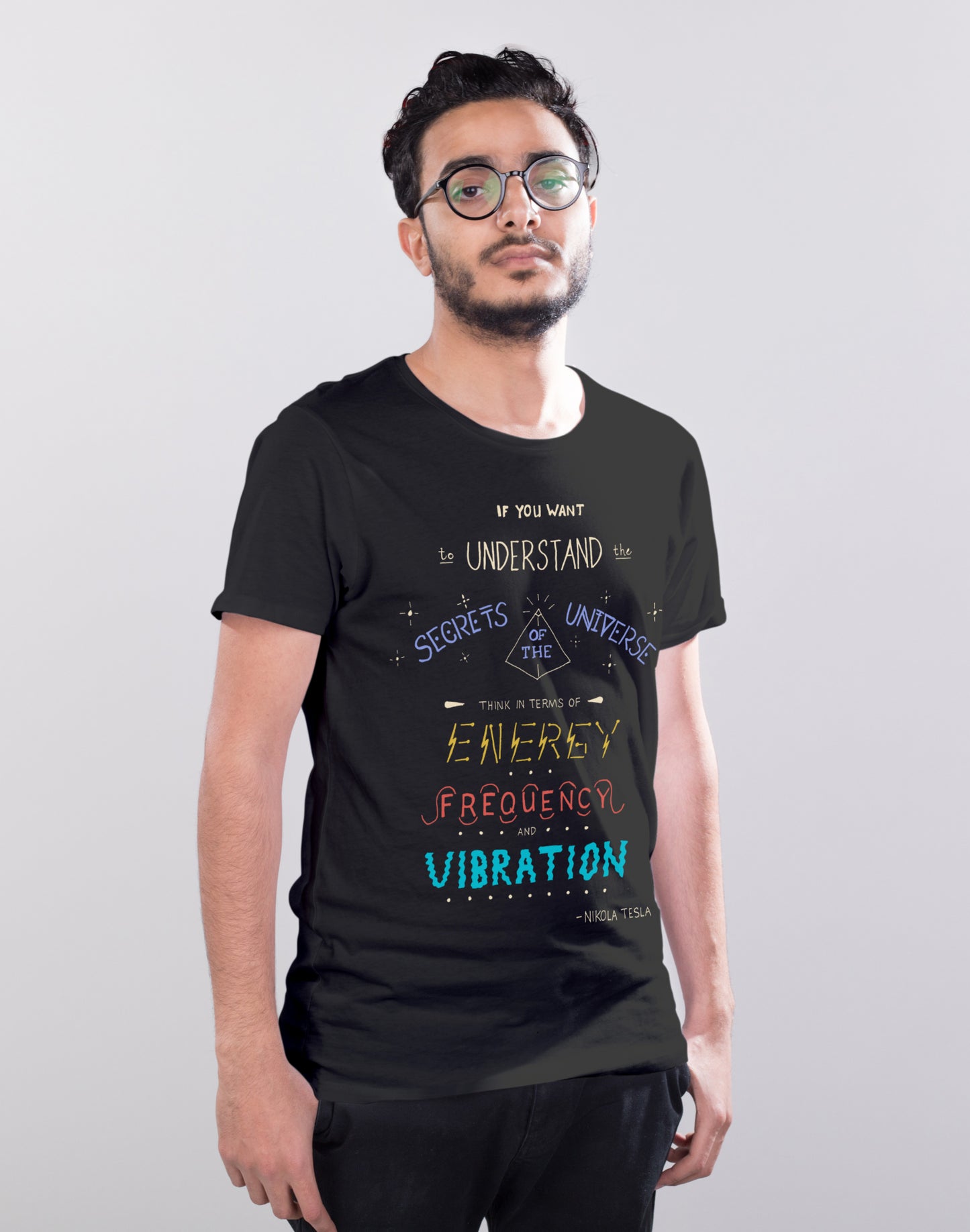 Nikola Tesla Quote T-shirt - Secrets of the Universe