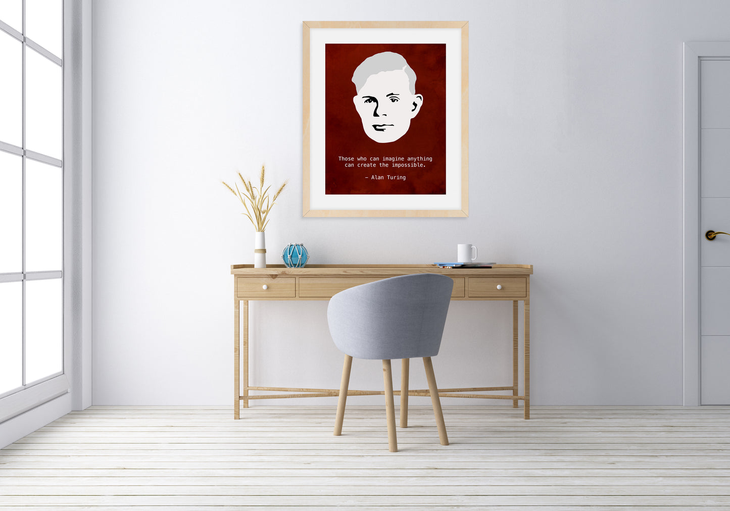 Alan Turing Quote Art Print, Portrait and Inspirational Decor