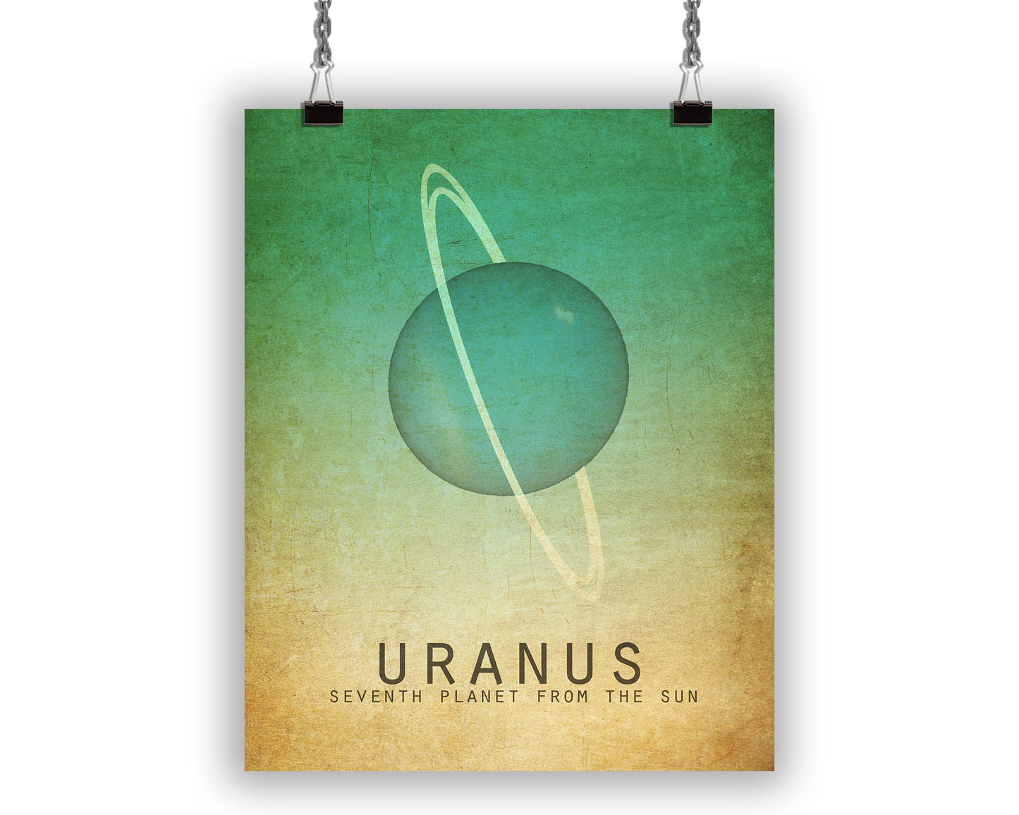 minimalist art print of Uranus