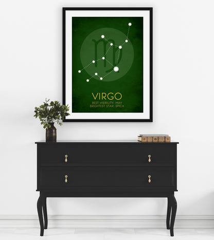 Virgo Zodiac Star Constellation Art Print
