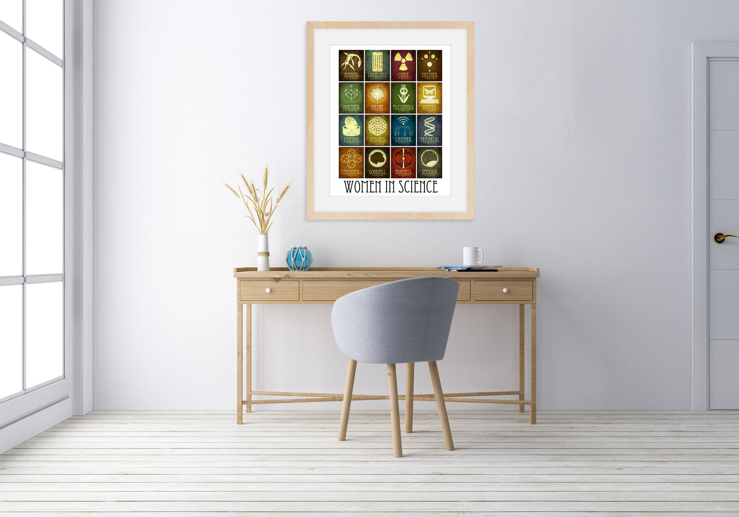 Women in Science Art Print, Mosaic of 16 World Changing Women in STEM