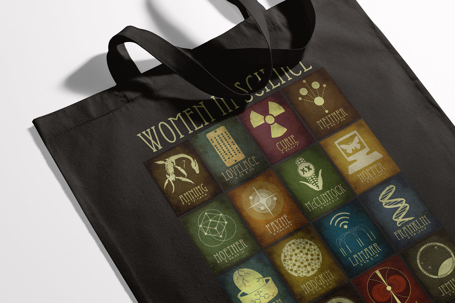 Women in Science Tote Bag, Reusable Grocery Shopping Handbag