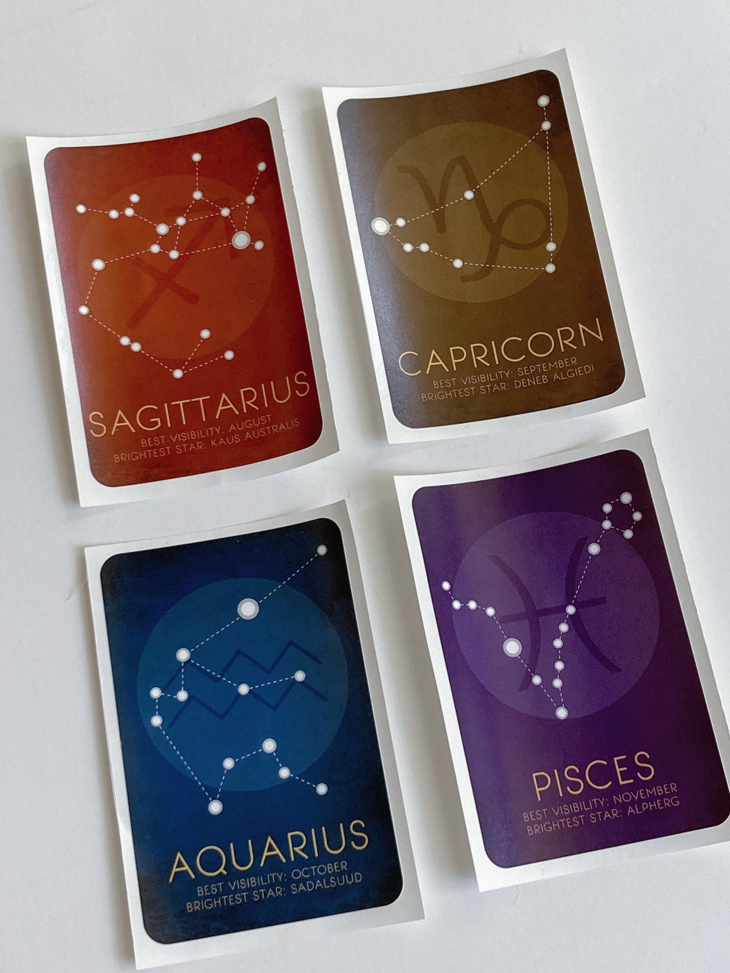 Zodiac Constellation Stickers, Astronomy Gift