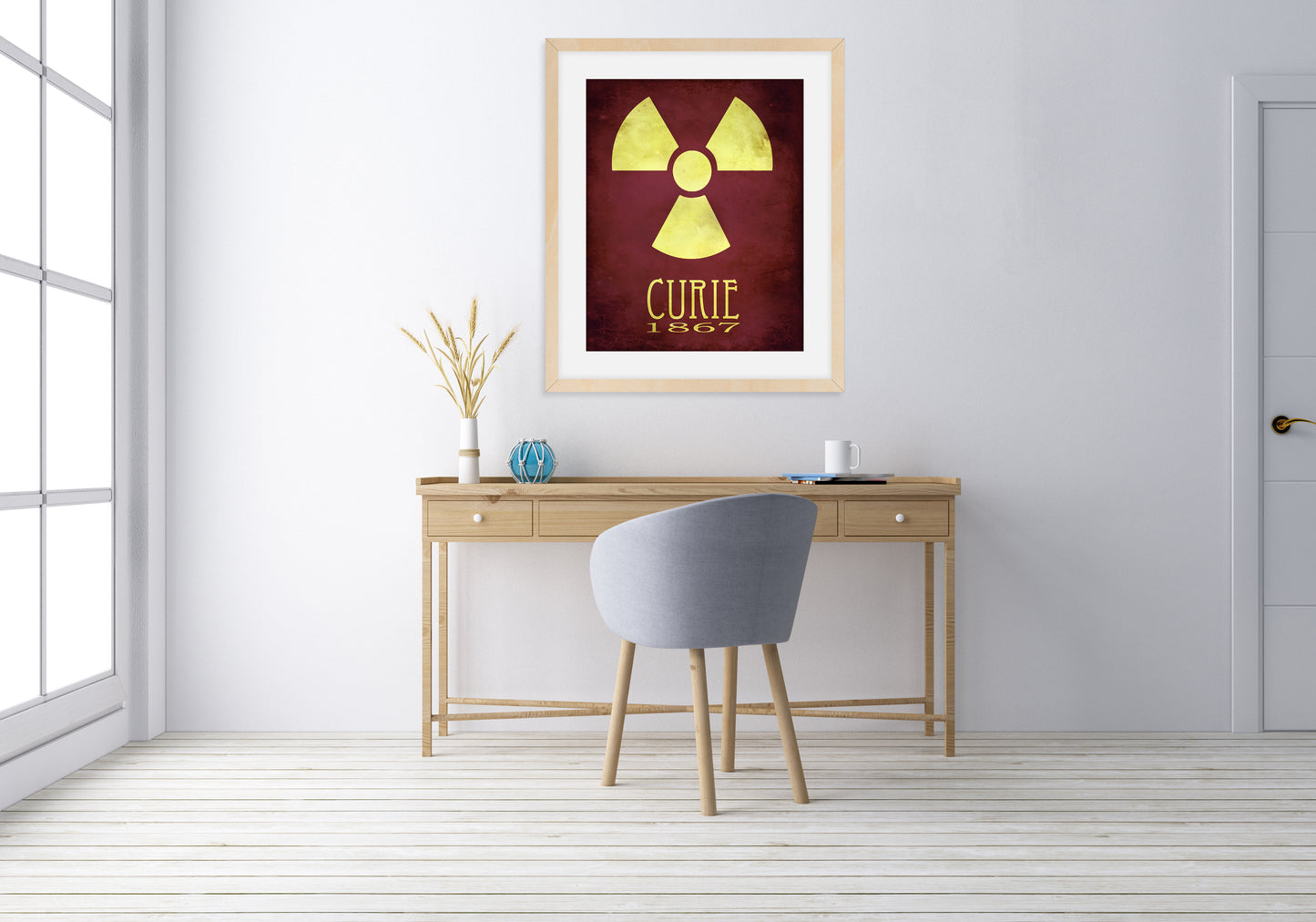 Marie Curie Radiation Art Print, Physics and Chemistry Decor