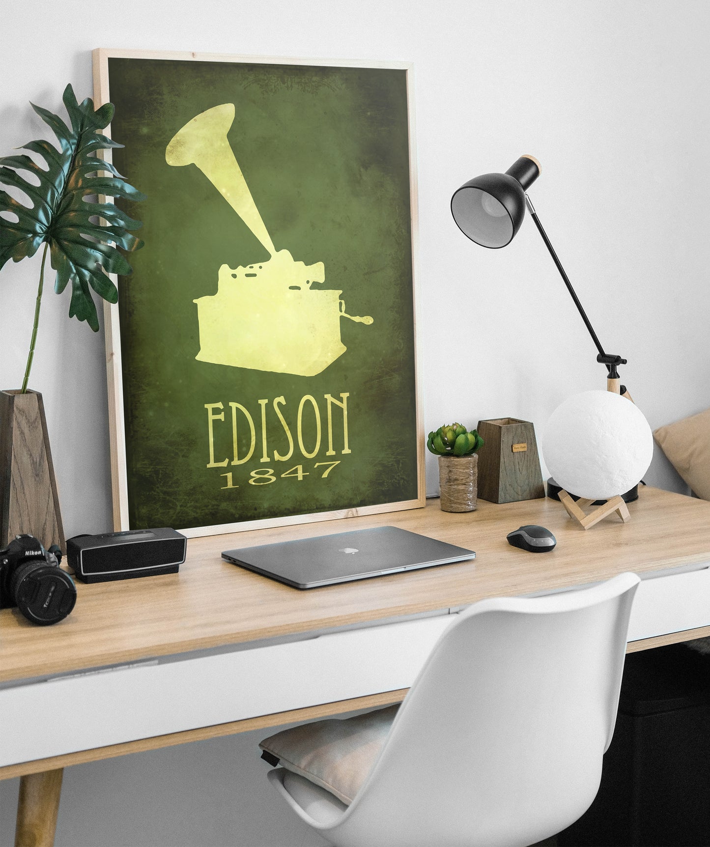 Thomas Edison Scientist Art Print, Inventor Decor