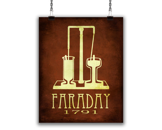 Michael Faraday Scientist Art Print, Physics and Chemistry Decor