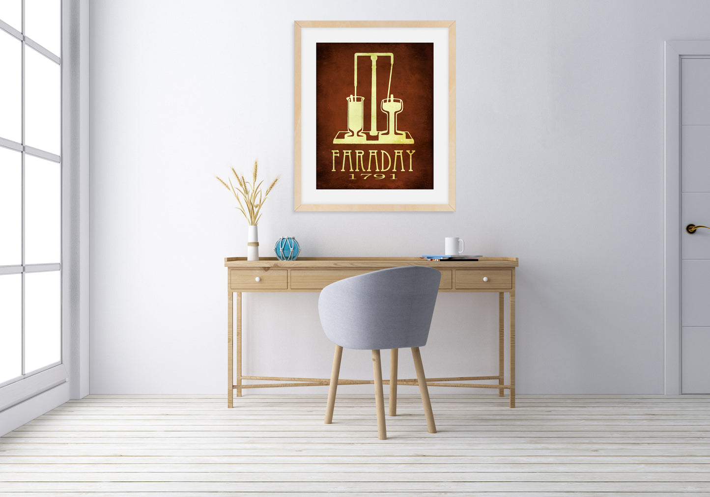 Michael Faraday Scientist Art Print, Physics and Chemistry Decor