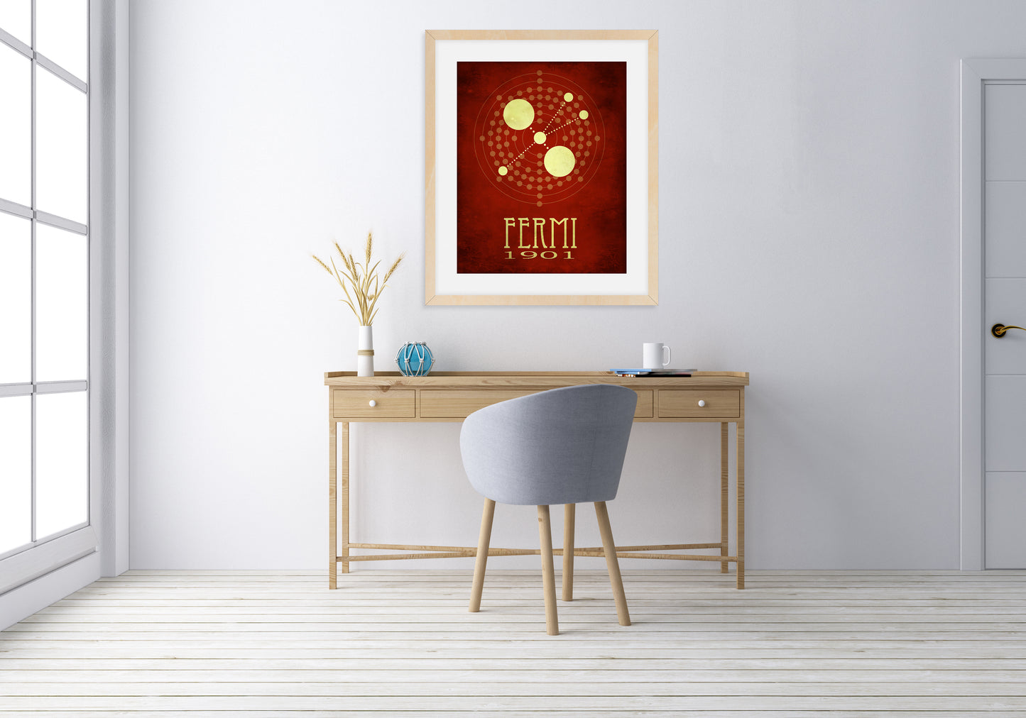 Enrico Fermi Science Art Print, Nuclear Physics Decor