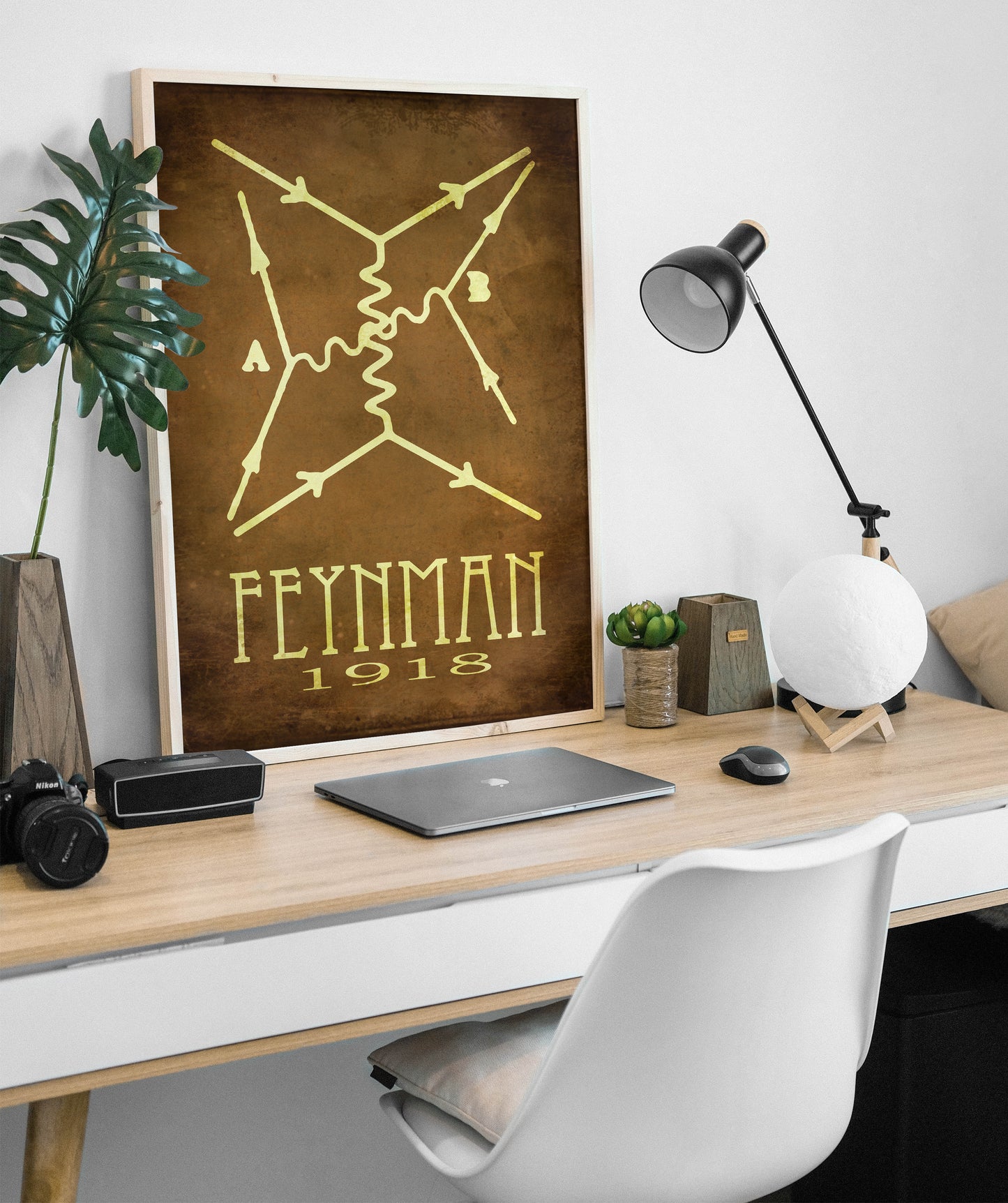 Richard Feynman Diagram Art Print, Math and Theoretical Physics Decor