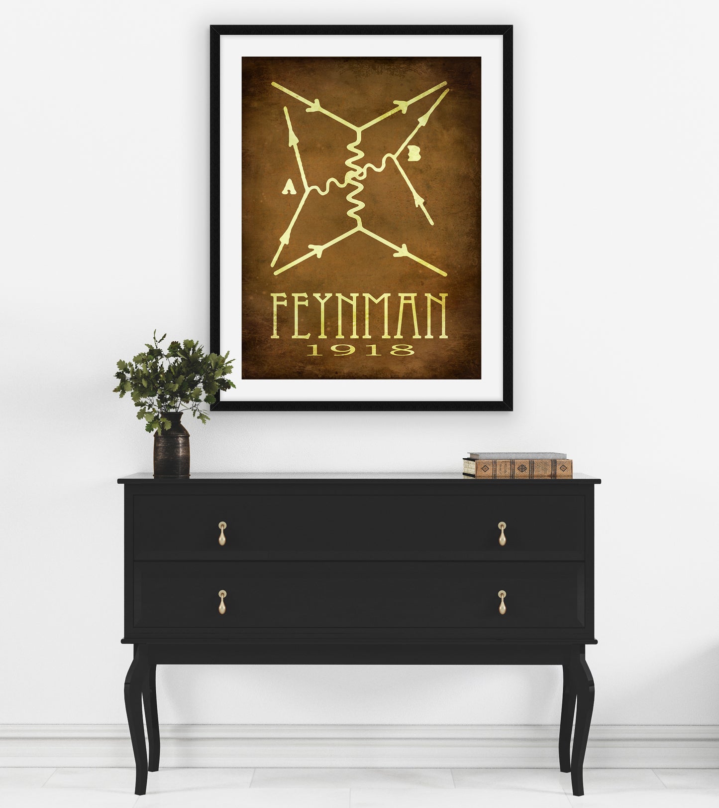 Richard Feynman Diagram Art Print, Math and Theoretical Physics Decor