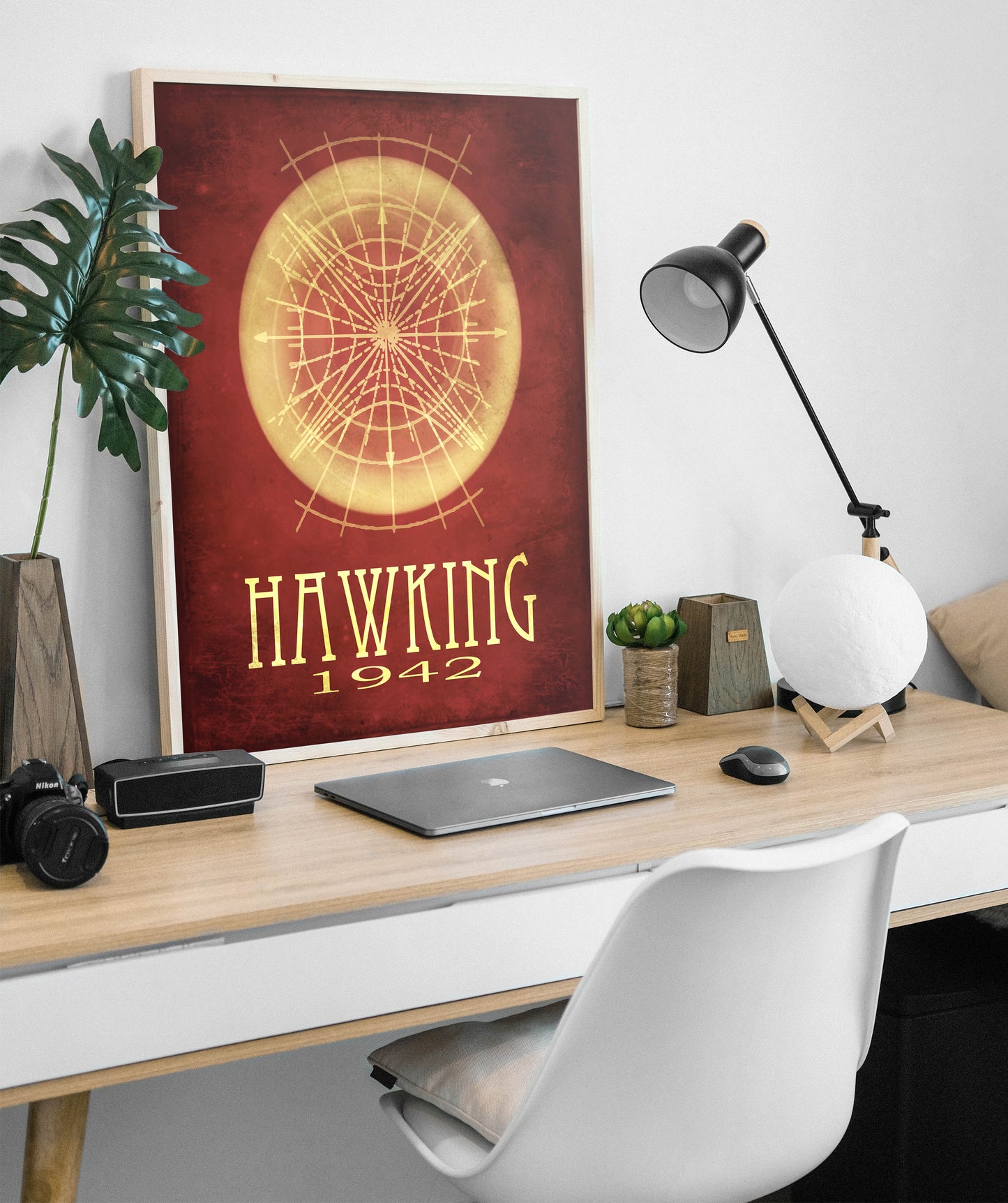 Stephen Hawking Radiation Space Art Print, Theoretical Physics and Astronomy Decor