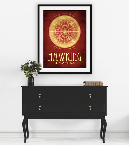 Stephen Hawking Radiation Space Art Print, Theoretical Physics and Astronomy Decor