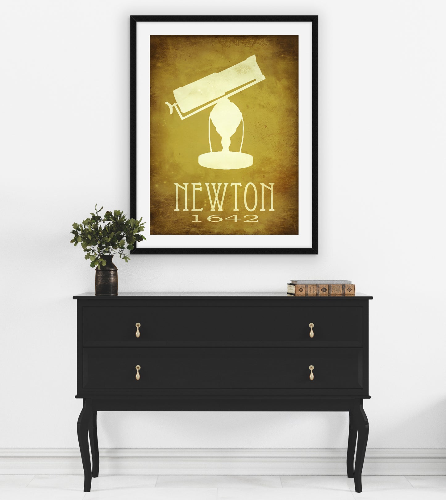 Isaac Newton Famous Scientist Art Print, Math Physics and Astronomy Decor