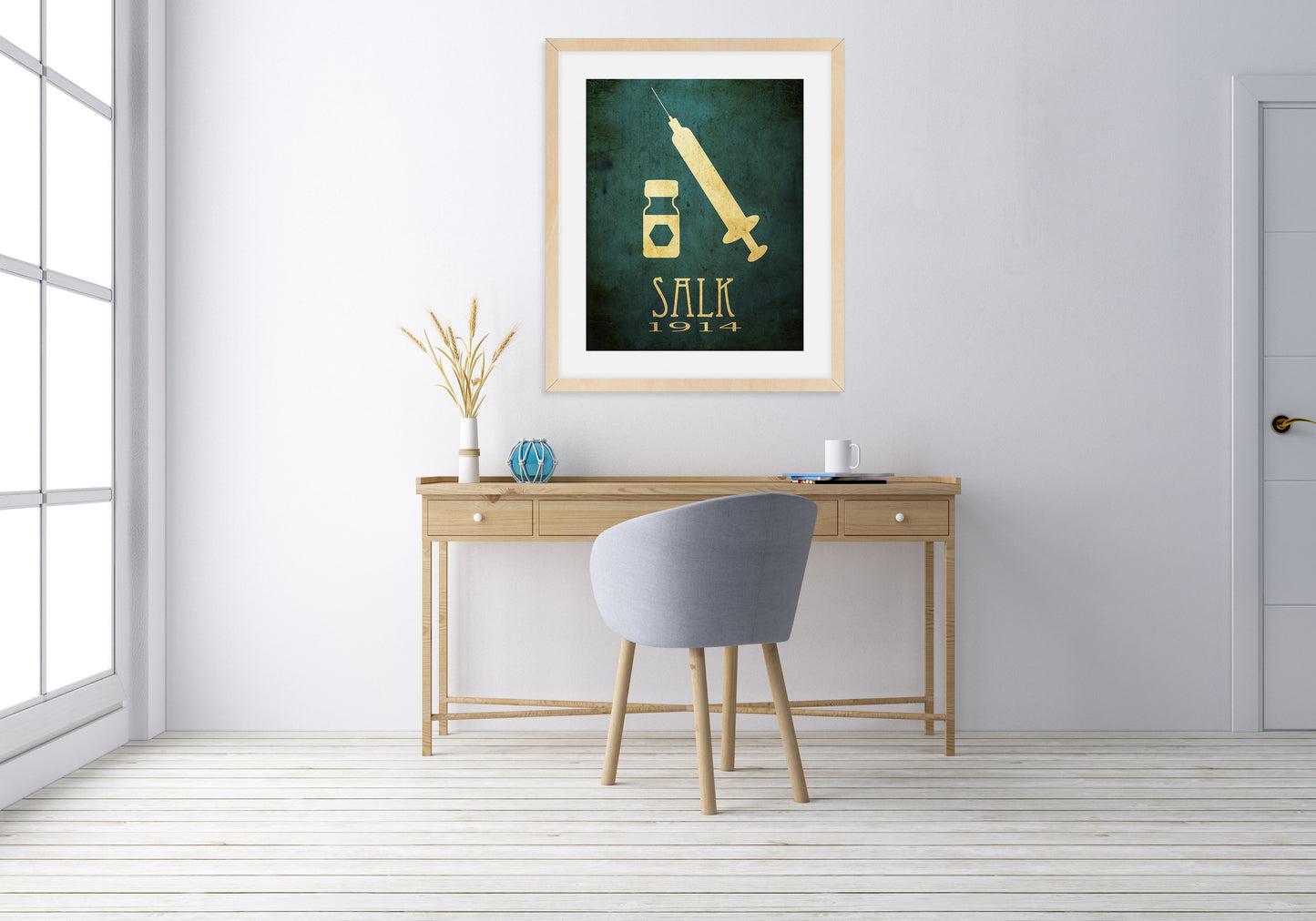 Jonas Salk Pro Vaccination Art Print, Microbiology and Medical Decor