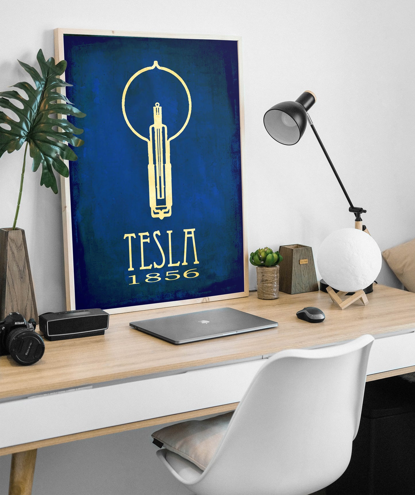 Nikola Tesla Genius Scientist Art Print, Inventor and Engineer Decor