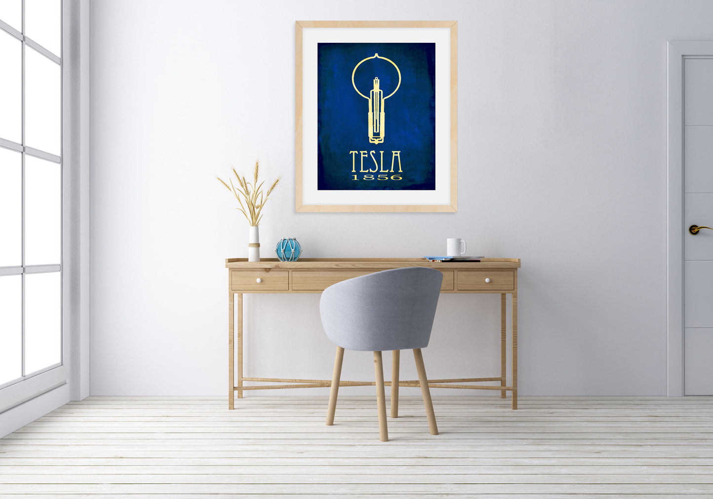 Nikola Tesla Genius Scientist Art Print, Inventor and Engineer Decor