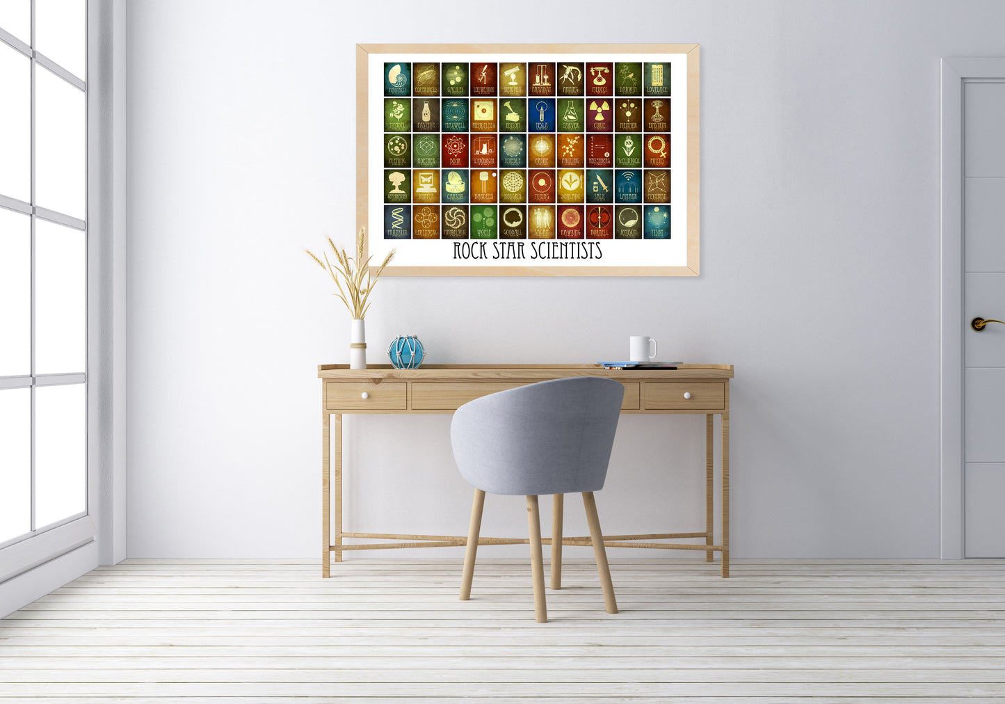 50 Rock Star Scientists Mosaic Art Print