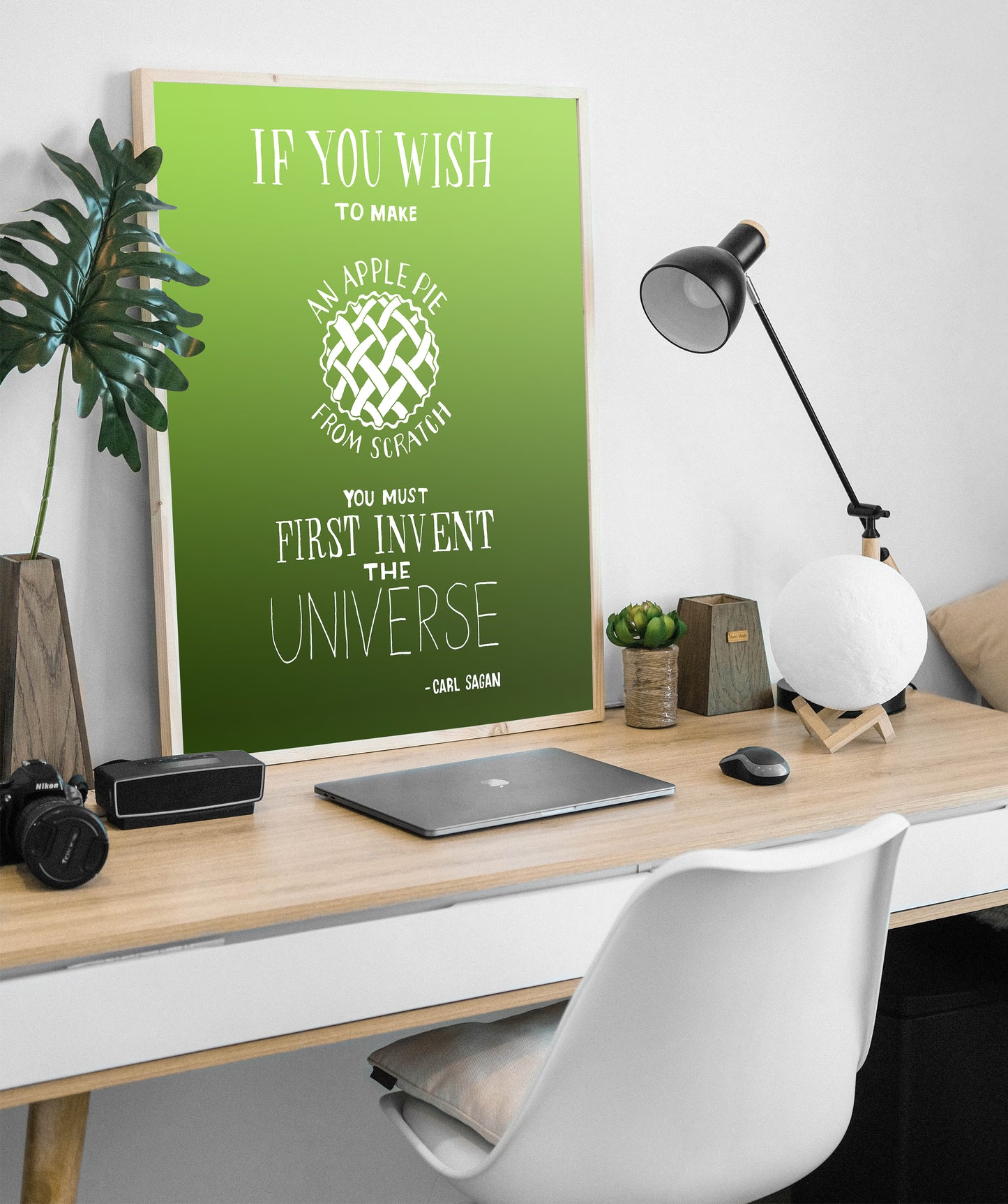 Carl Sagan Apple Pie Quote Art Print, Astronomy and Space Decor