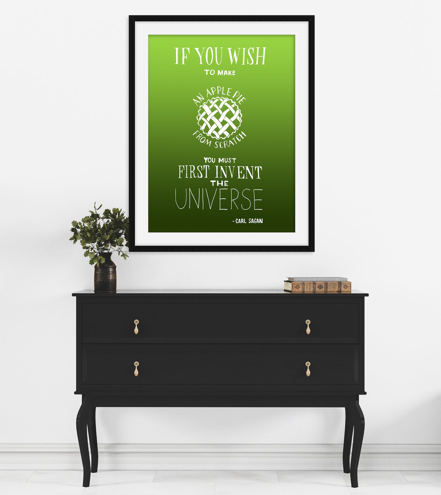 Carl Sagan Apple Pie Quote Art Print, Astronomy and Space Decor