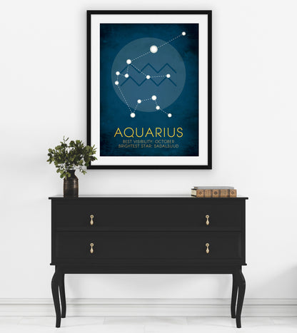 Aquarius Zodiac Constellation Art Print