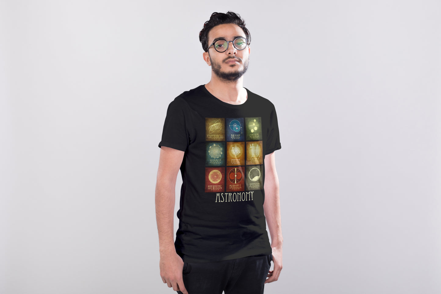 Astronomy T-shirt, Mosaic of 9 Astronomers in History