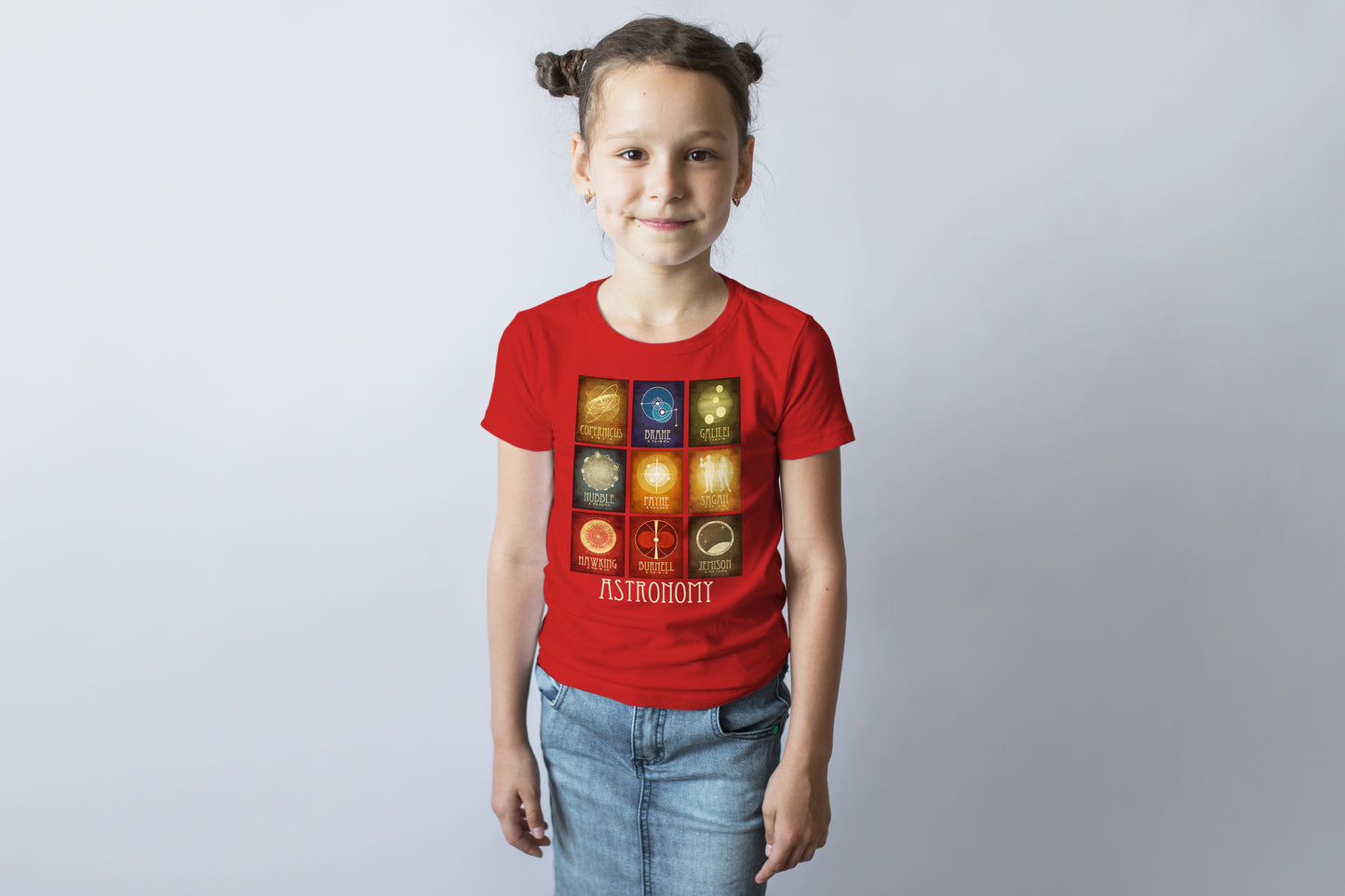 Astronomy T-shirt, Mosaic of 9 Astronomers in History