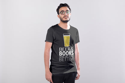 Beer & Books T-shirt, Brewery and Bookworm Graphic Tee
