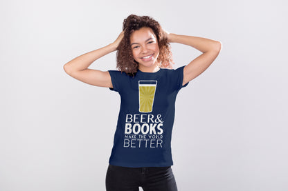 Beer & Books T-shirt, Brewery and Bookworm Graphic Tee